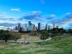 Discovery Green and Houston Skyline