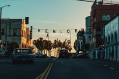 Venice sign at sunset