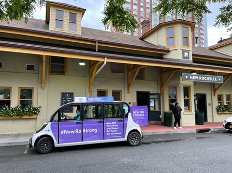 New Rochelle Circuit car in front of New Rochelle train station