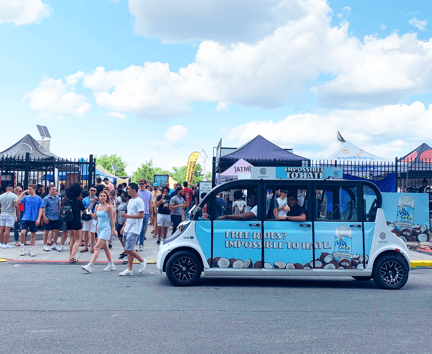 Vita Coco branded Circuit car in Williamsburg, NY